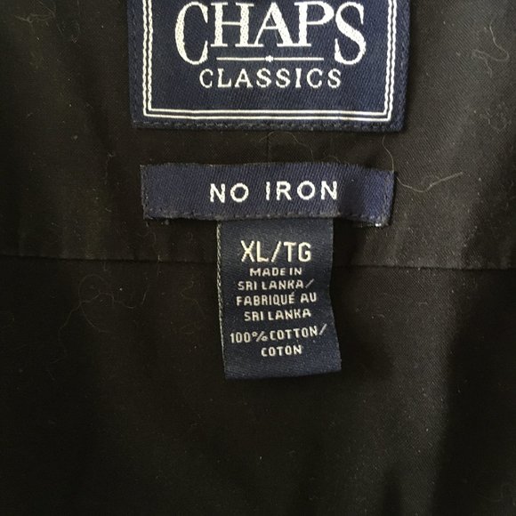Chaps Classic black button down shirt. Size XL/16 - Picture 3 of 3